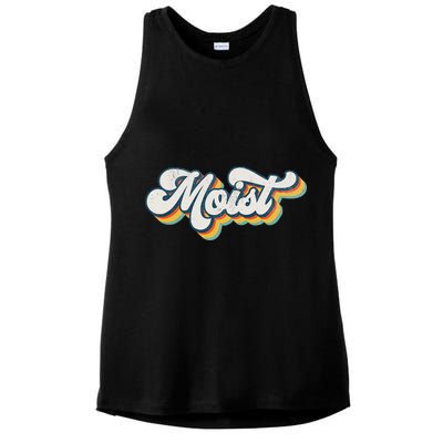 Moist Vintage Retro 80s Funny Sarcastic Moist Ladies PosiCharge Tri-Blend Wicking Tank
