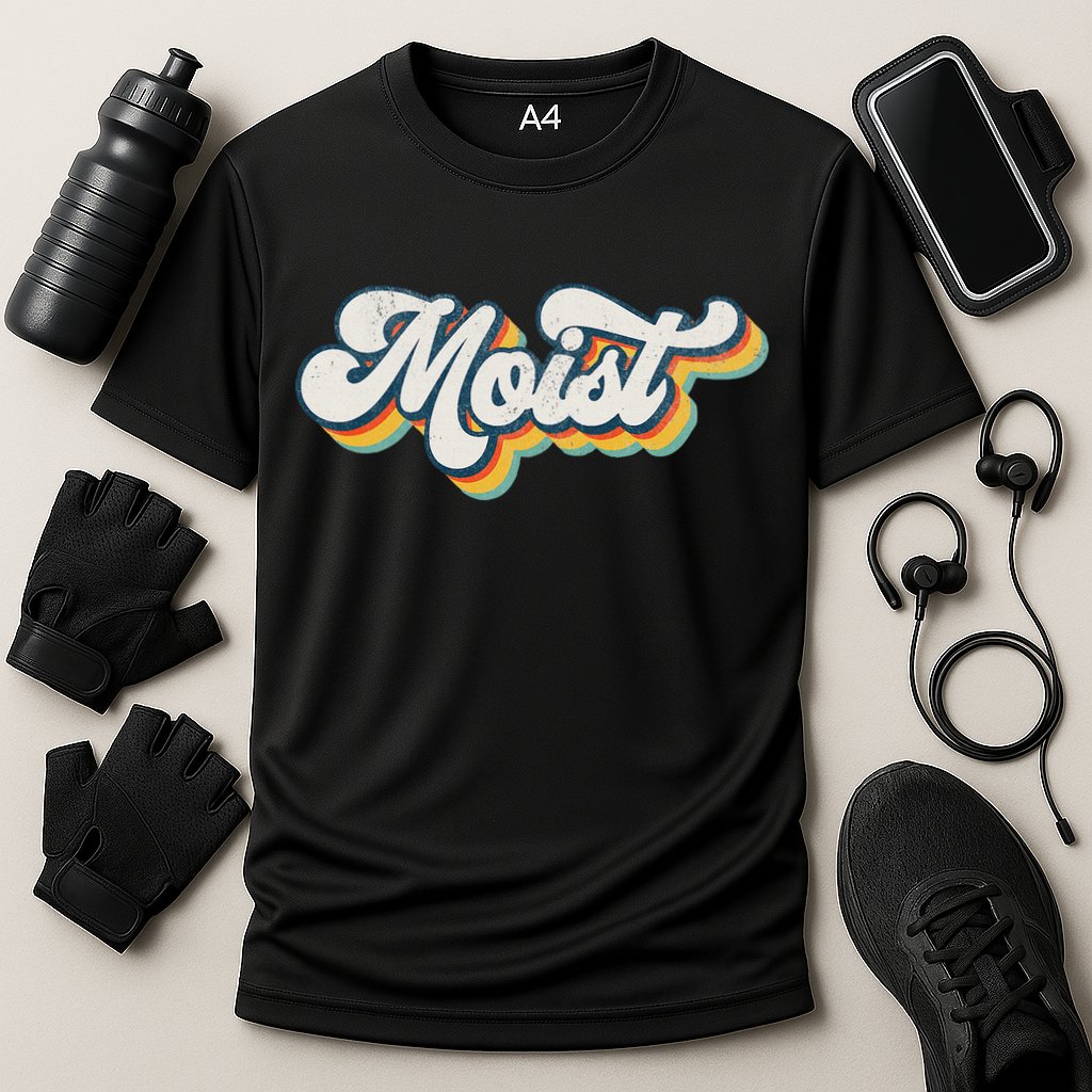 Moist Vintage Retro 80s Funny Sarcastic Moist Performance Shirt