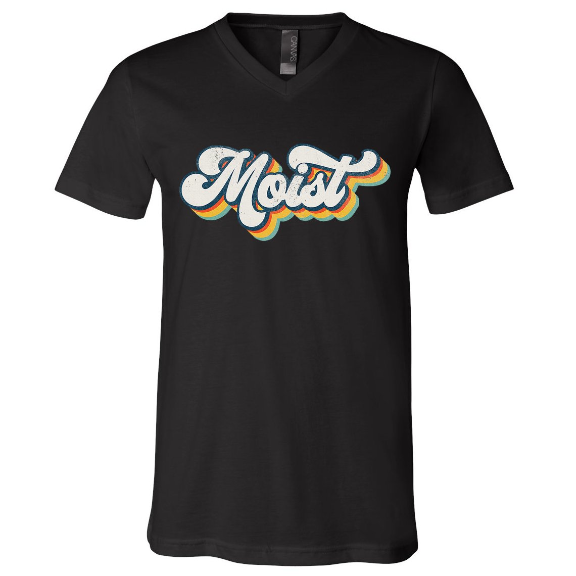 Moist Vintage Retro 80s Funny Sarcastic Moist V-Neck T-Shirt
