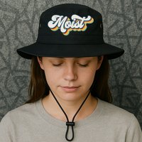 Moist Vintage Retro 80s Funny Sarcastic Moist Bucket Hat