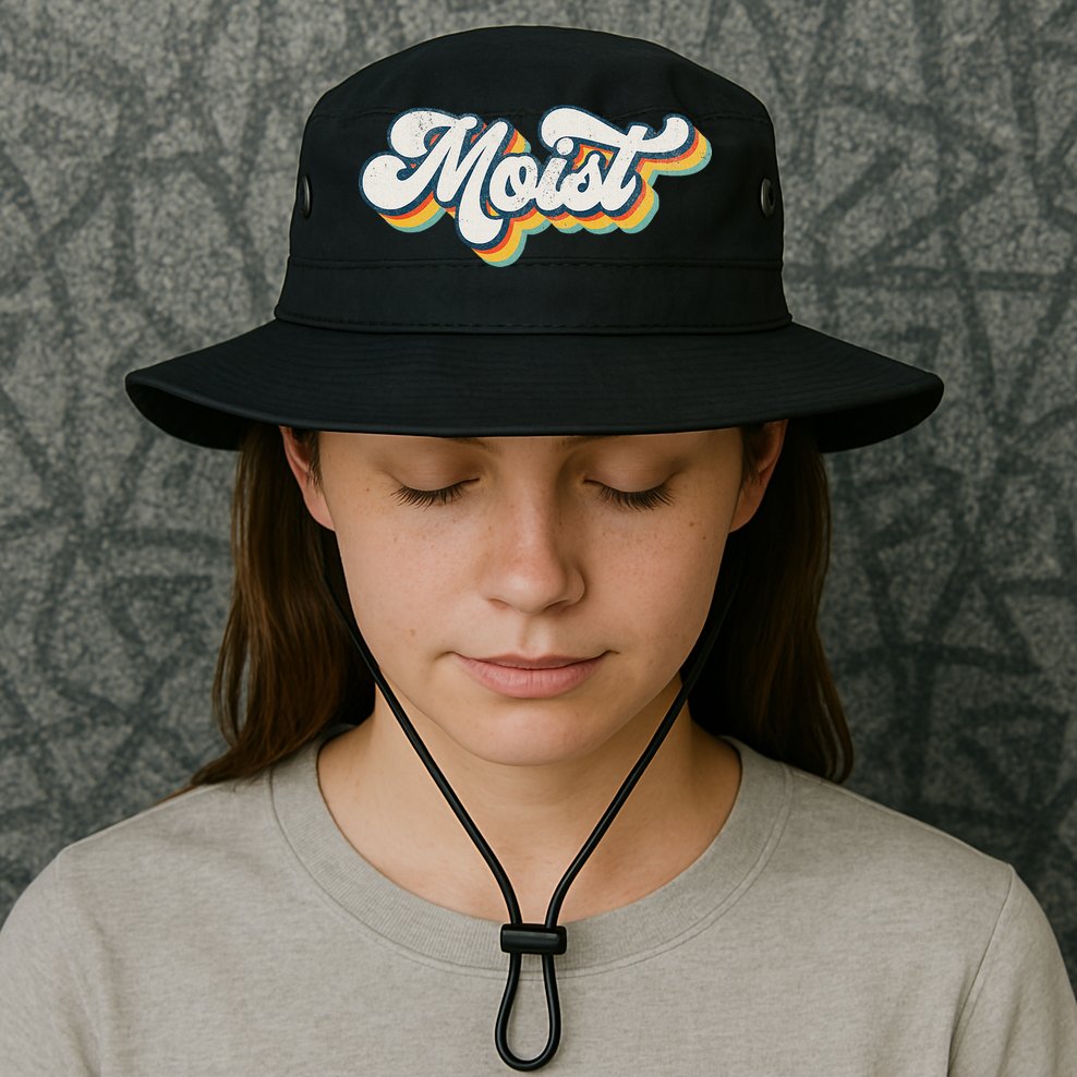 Moist Vintage Retro 80s Funny Sarcastic Moist Bucket Hat