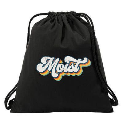 Moist Vintage Retro 80s Funny Sarcastic Moist Drawstring Bag