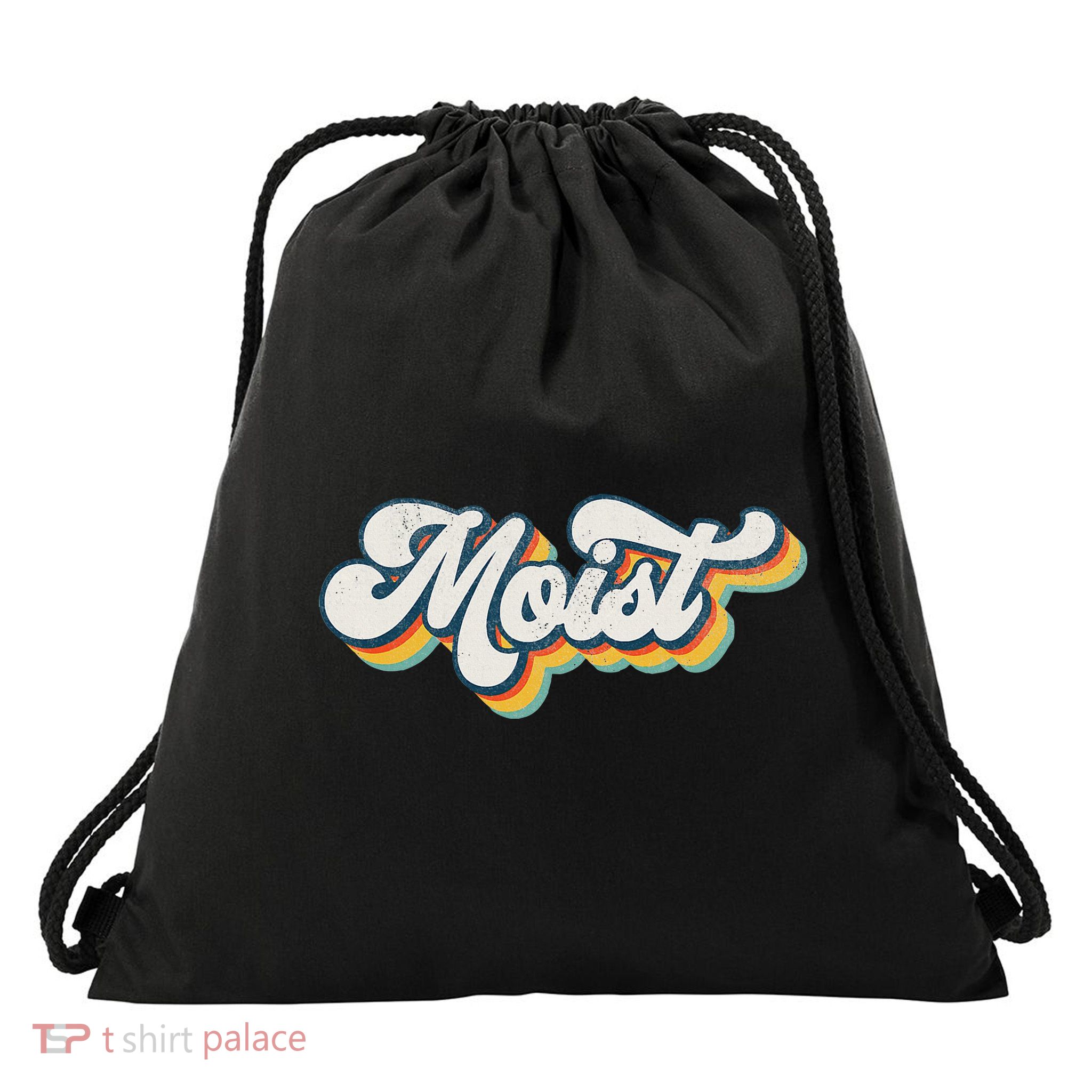 Moist Vintage Retro 80s Funny Sarcastic Moist Drawstring Bag