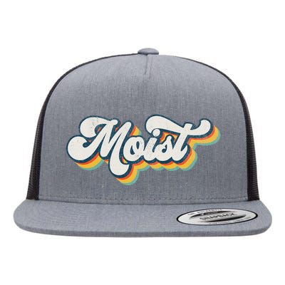 Moist Vintage Retro 80s Funny Sarcastic Moist Flat Bill Trucker Hat