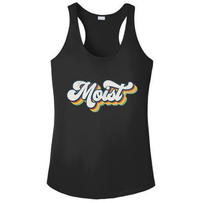 Moist Vintage Retro 80s Funny Sarcastic Moist Ladies PosiCharge Competitor Racerback Tank