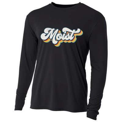 Moist Vintage Retro 80s Funny Sarcastic Moist Cooling Performance Long Sleeve Crew