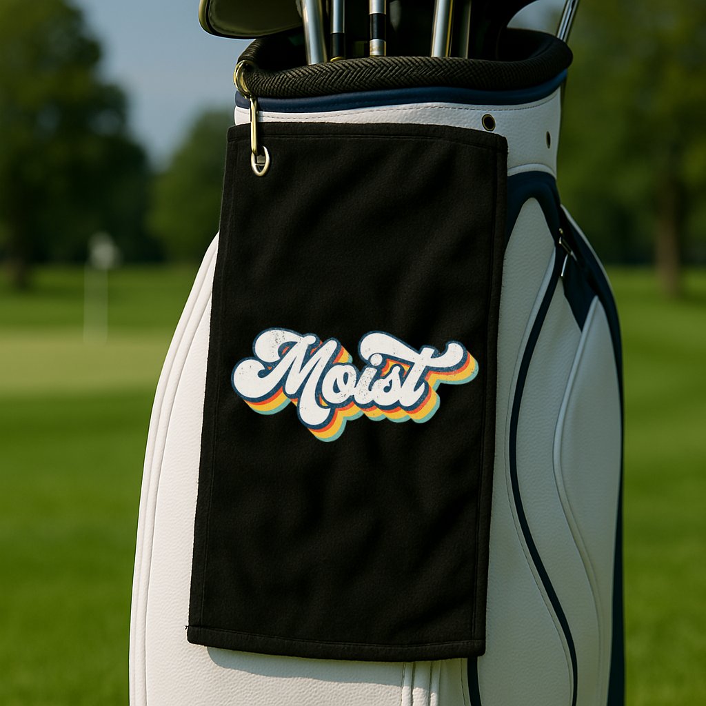 Moist Vintage Retro 80s Funny Sarcastic Moist Golf Towel