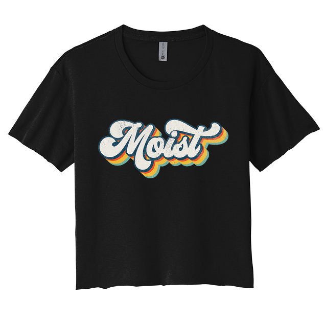 Moist Vintage Retro 80s Funny Sarcastic Moist Crop Top