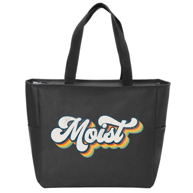 Moist Vintage Retro 80s Funny Sarcastic Moist Zip Tote Bag