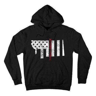 Montana Vintage Retro Usa Flag America Merica 4th Of July Hoodie