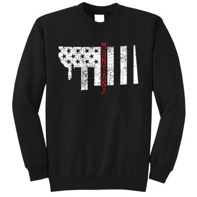 Montana Vintage Retro Usa Flag America Merica 4th Of July Sweatshirt