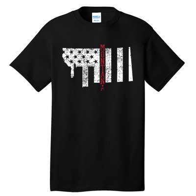 Montana Vintage Retro Usa Flag America Merica 4th Of July Tall T-Shirt