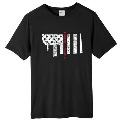 Montana Vintage Retro Usa Flag America Merica 4th Of July Tall Fusion ChromaSoft Performance T-Shirt