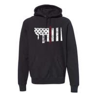 Montana Vintage Retro Usa Flag America Merica 4th Of July Premium Hoodie