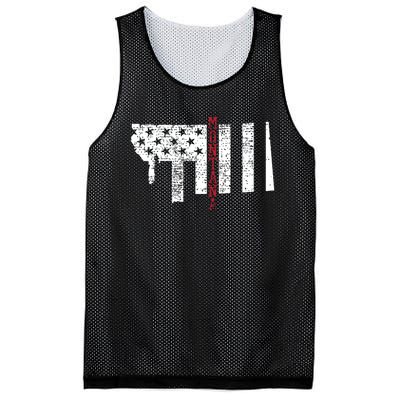 Montana Vintage Retro Usa Flag America Merica 4th Of July Mesh Reversible Basketball Jersey Tank