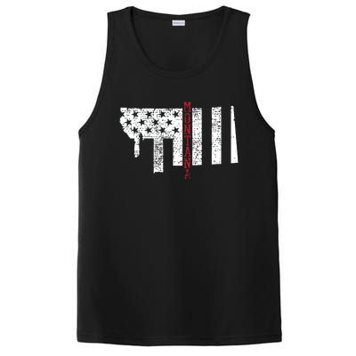 Montana Vintage Retro Usa Flag America Merica 4th Of July PosiCharge Competitor Tank