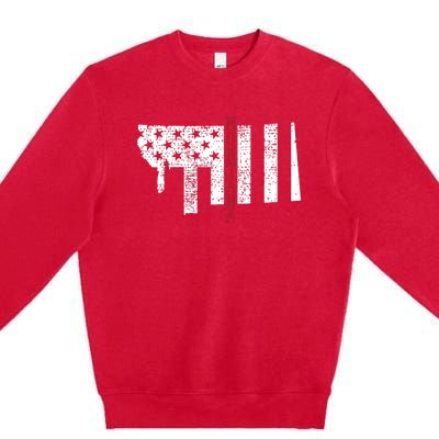 Montana Vintage Retro Usa Flag America Merica 4th Of July Premium Crewneck Sweatshirt