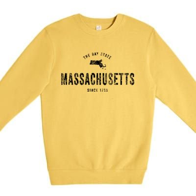 Massachusetts Vintage Sports Design Retro Ma Premium Crewneck Sweatshirt