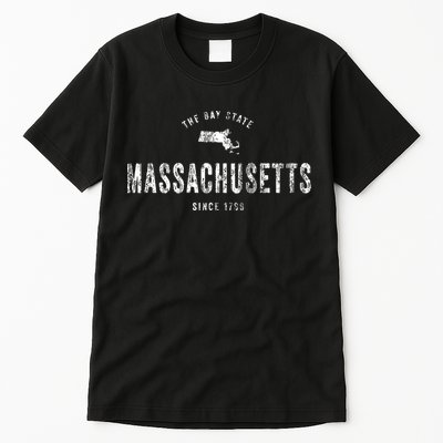 Massachusetts Vintage Sports Design Retro Ma Tall T-Shirt