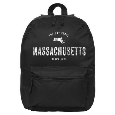 Massachusetts Vintage Sports Design Retro Ma 16 in Basic Backpack