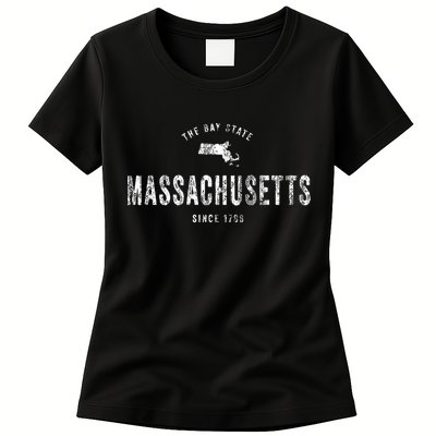 Massachusetts Vintage Sports Design Retro Ma Womens T-Shirt