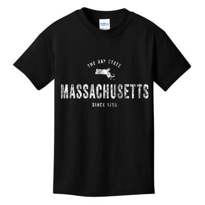 Massachusetts Vintage Sports Design Retro Ma Kids T-Shirt
