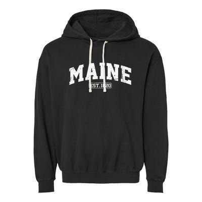 Maine Vintage State Athletic Style Swea Garment-Dyed Fleece Hoodie