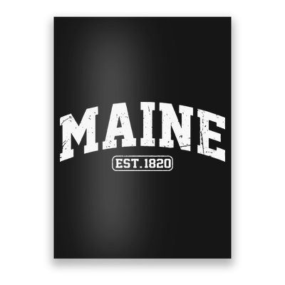 Maine Vintage State Athletic Style Swea Poster