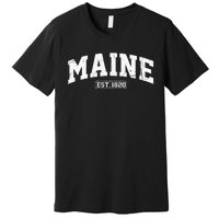 Maine Vintage State Athletic Style Swea Premium T-Shirt