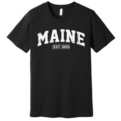 Maine Vintage State Athletic Style Swea Premium T-Shirt