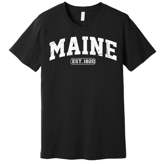 Maine Vintage State Athletic Style Swea Premium T-Shirt