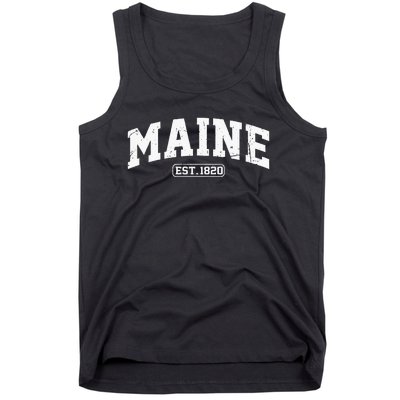 Maine Vintage State Athletic Style Swea Tank Top