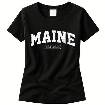 Maine Vintage State Athletic Style Swea Womens T-Shirt