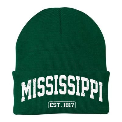 Mississippi Vintage State Athletic Style Knit Cap Winter Beanie