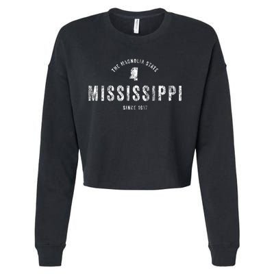 Mississippi Vintage Sports Design Retro Ms Cropped Pullover Crew