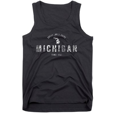 Michigan Vintage Sports Design Retro Mi Tank Top