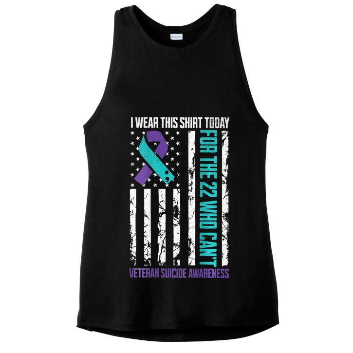Military Veteran Suicide Awareness Crisis Number Ladies PosiCharge Tri-Blend Wicking Tank