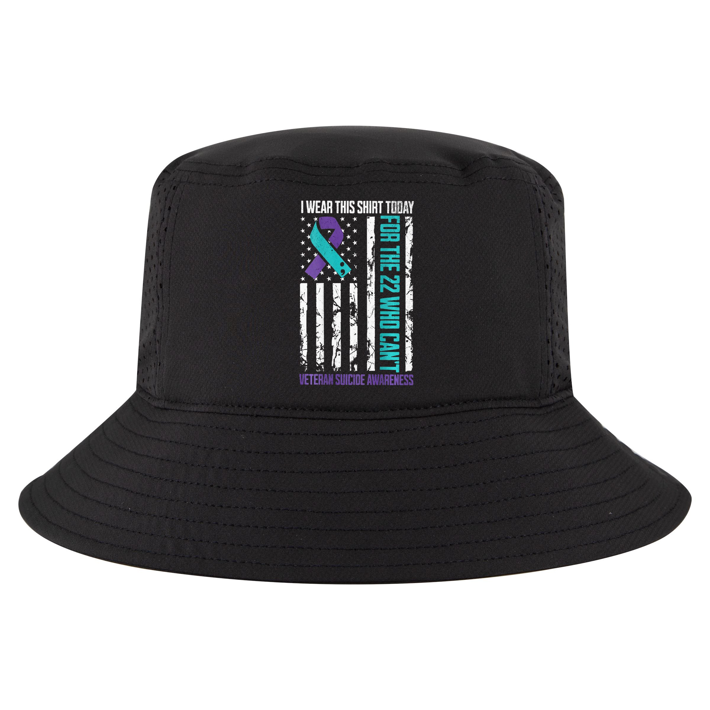 Military Veteran Suicide Awareness Crisis Number Cool Comfort Performance Bucket Hat