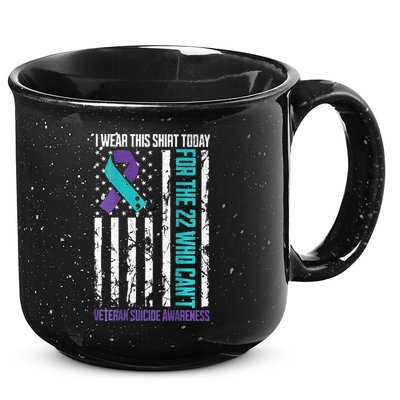 Military Veteran Suicide Awareness Crisis Number 15oz Campfire Ceramic Mug