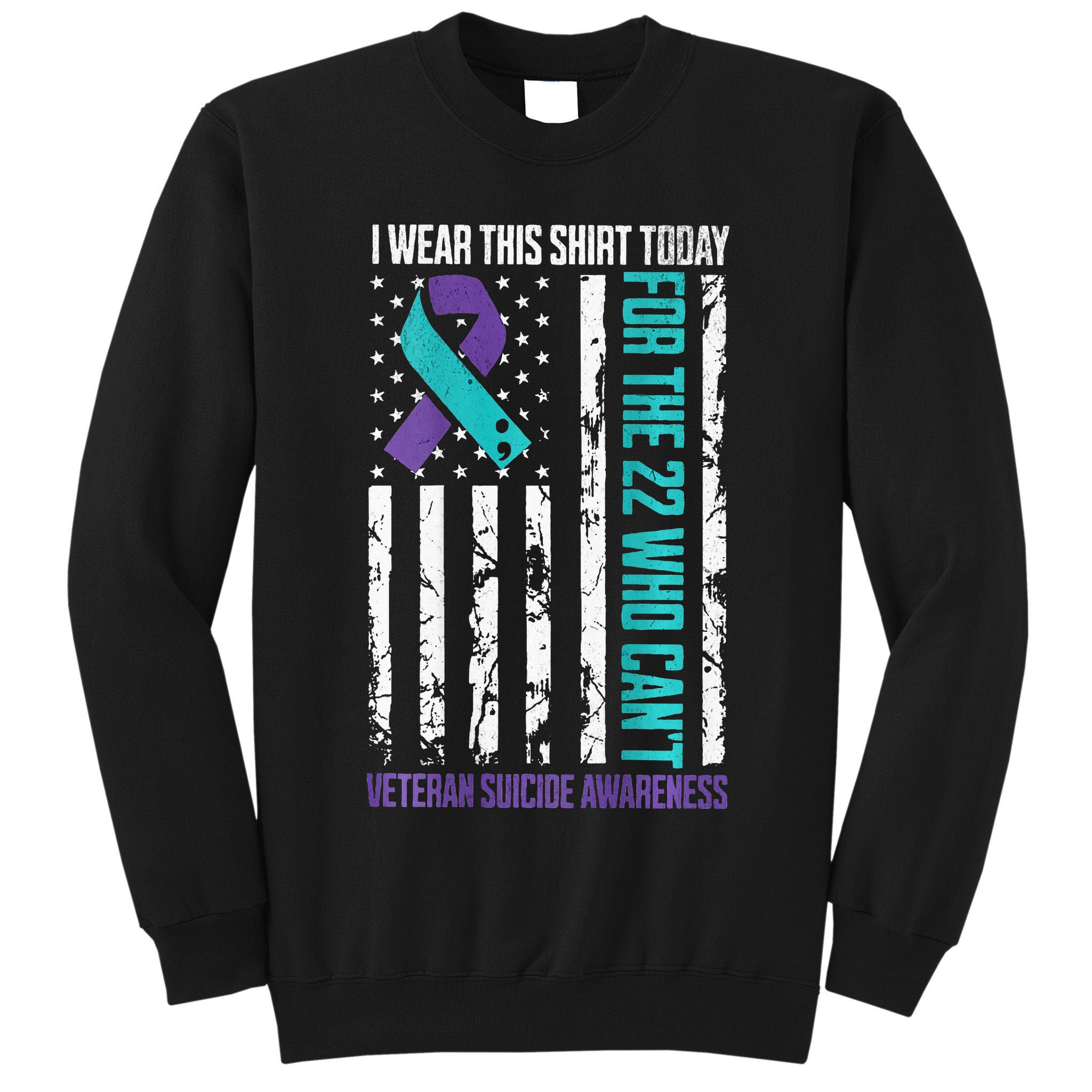 Military Veteran Suicide Awareness Crisis Number Tall Sweatshirt