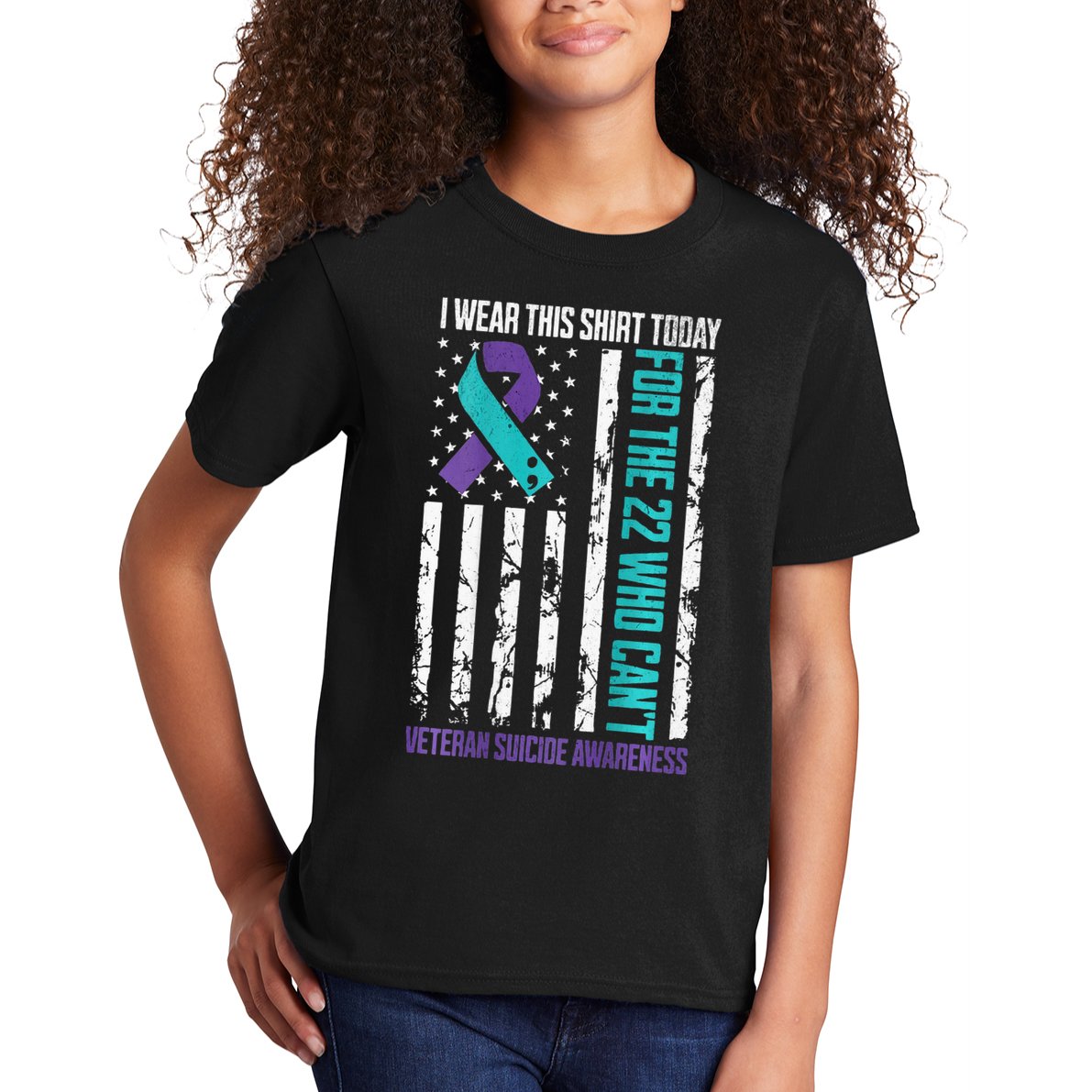Military Veteran Suicide Awareness Crisis Number Kids T-Shirt