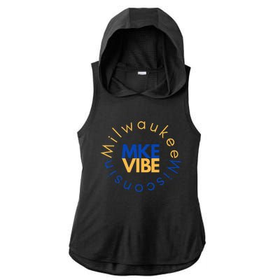 Mke Vibe “Sunrise Vibe” Ladies PosiCharge Tri-Blend Wicking Draft Hoodie Tank