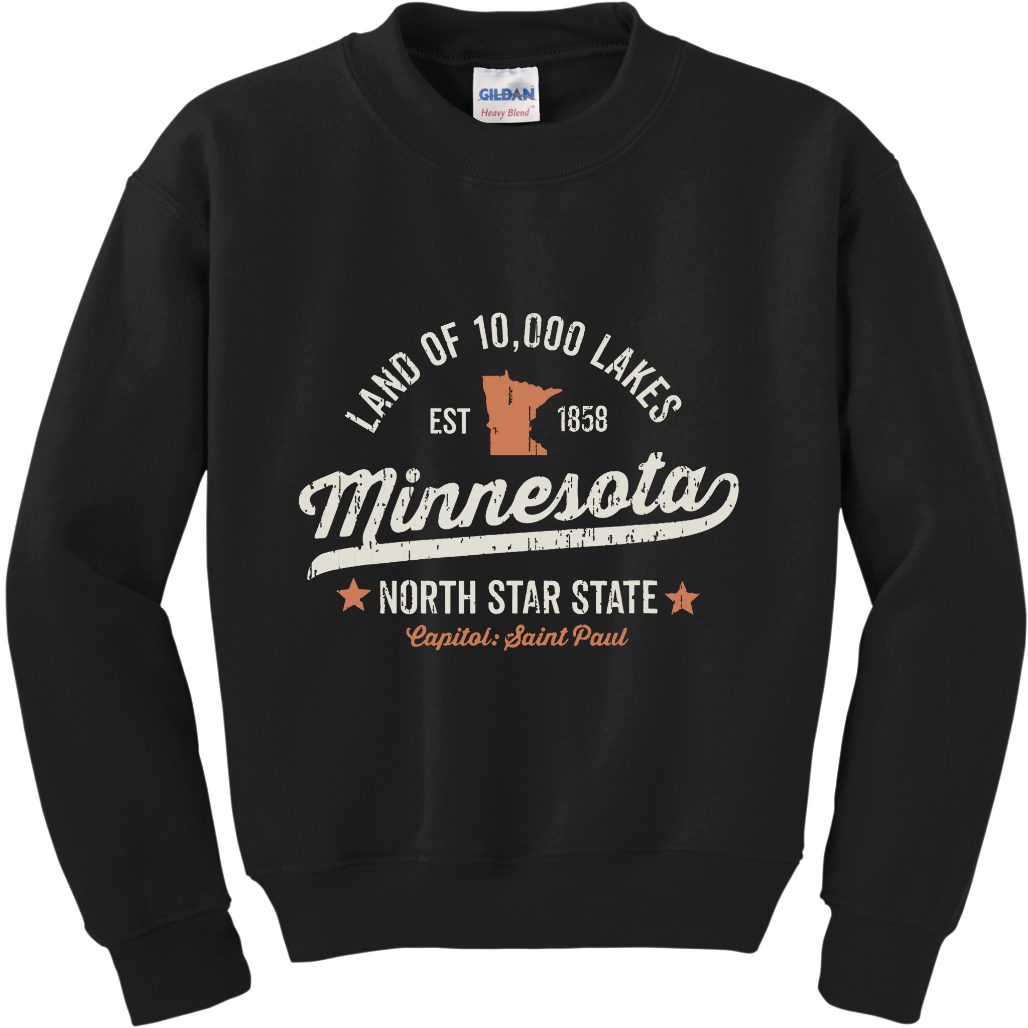 Minnesota Vintage Sports Design North Star State Rough Kids Sweatshirt