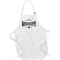 Mississippi Vintage State Pride Outline Distressed Full-Length Apron With Pockets