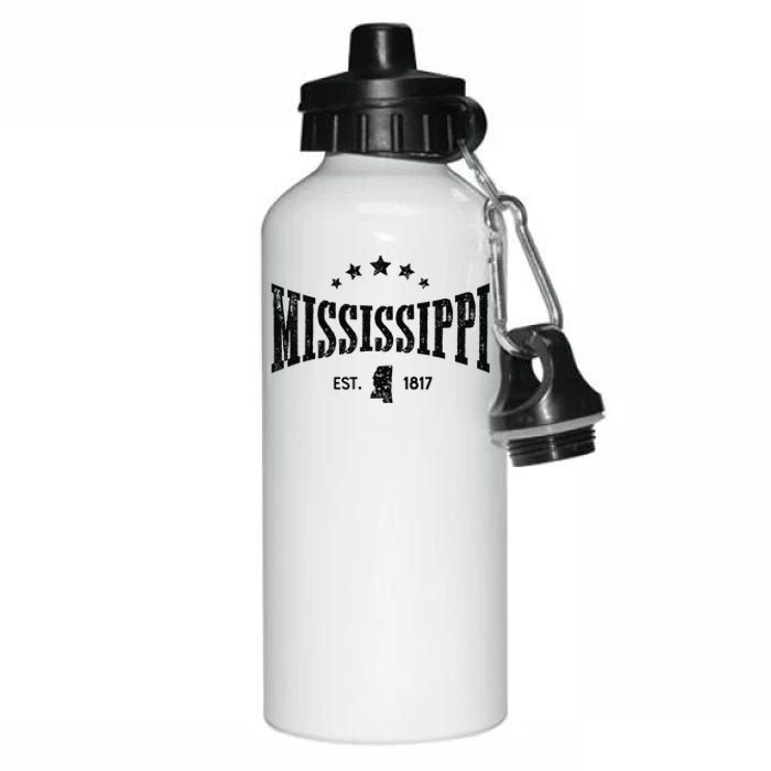 Mississippi Vintage State Pride Outline Distressed Aluminum Water Bottle