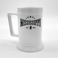 Mississippi Vintage State Pride Outline Distressed Beer Stein