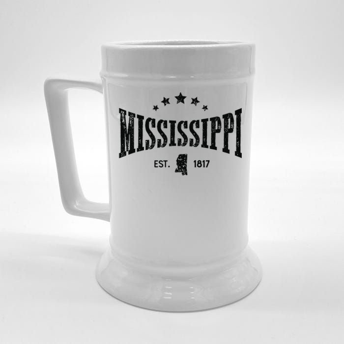 Mississippi Vintage State Pride Outline Distressed Beer Stein