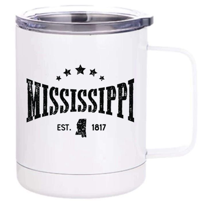 Mississippi Vintage State Pride Outline Distressed 12 oz Stainless Steel Tumbler Cup