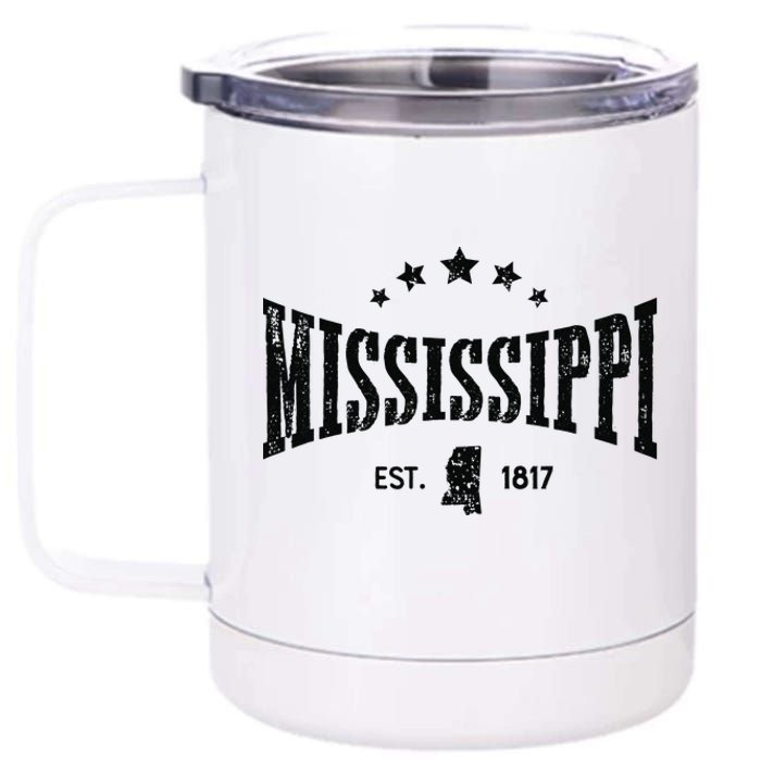 Mississippi Vintage State Pride Outline Distressed 12 oz Stainless Steel Tumbler Cup