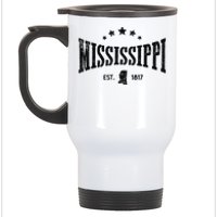 Mississippi Vintage State Pride Outline Distressed Stainless Steel Travel Mug